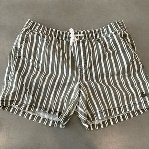 Jack & Jones Army Green and White Cabana Stripe 5” inseam shorts, Men’s L